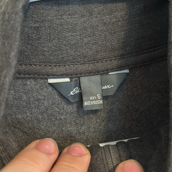 Men’s Eddie Bauer Charcoal Heather Quarter-zip Lightweight Sweatshirt - Picture 4 of 7